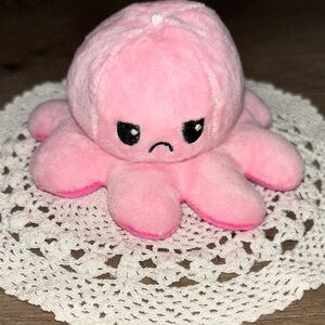 Pink Plush Octopus Keychain